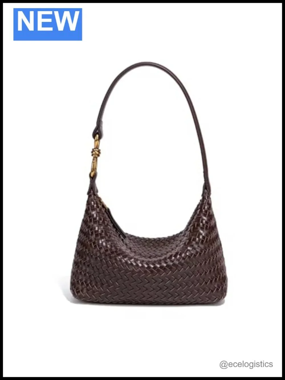Woven Leather Shoulder Bag Two Straps Hobo Crossbody Travel Handbag